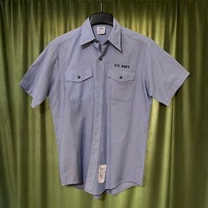 ***SOLD*** U. S. NAVY BUTTON UP DRESS SHIRT L